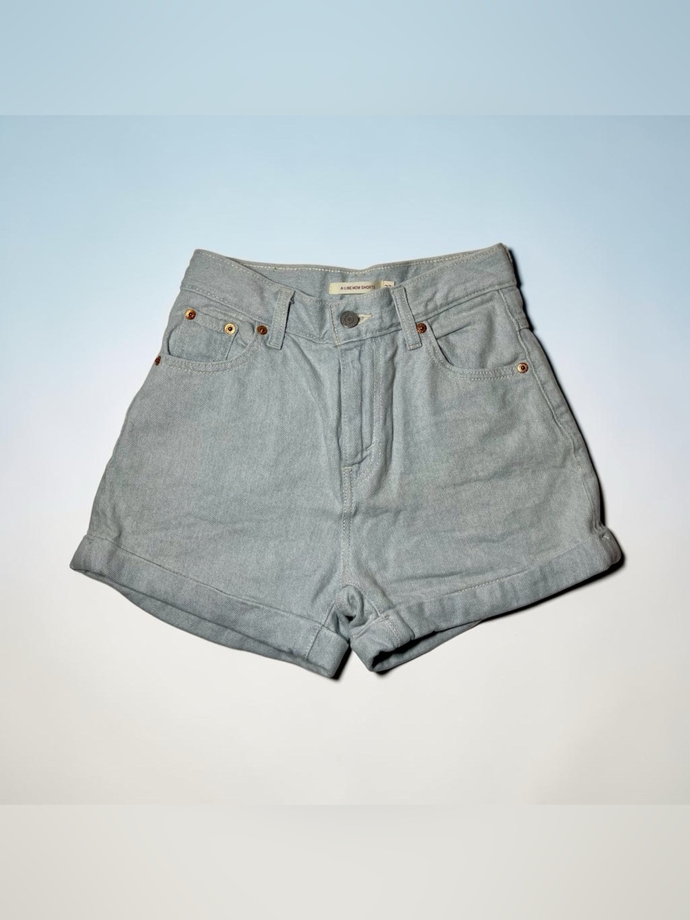 Levi's Light Wash Denim A-Line Mom Shorts size 23